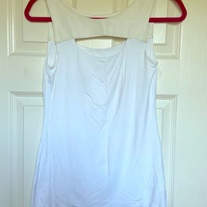 Bailey 44 white tank with faux leather detail